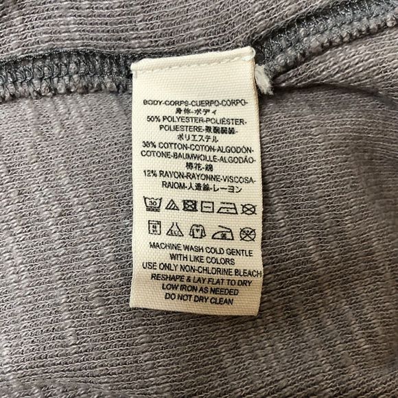 We The Free People Split Back Turtleneck LARGE Tunic Top Stone Gray Slouchy - Picture 10 of 10